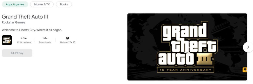 GTA III: The Definitive Edition on Android