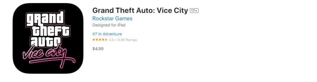 GTA Vice City: The Definitive Edition on iPhone and iPad