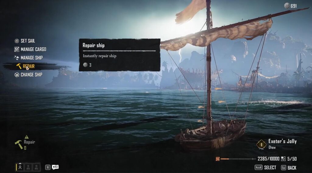 How to repair your ship Skull and bones
