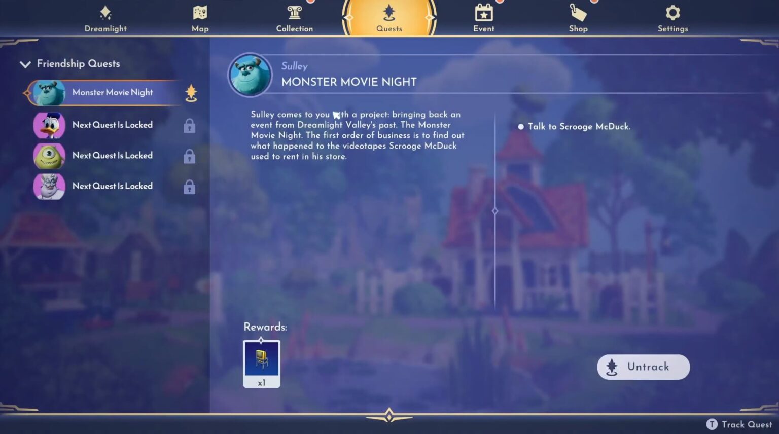 Disney Dreamlight Valley Monster Movie Night Quest Guide Nintendo Rant