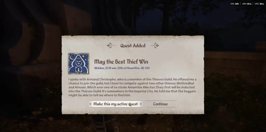 Thieves Guild in Elder Scrolls: Oblivion Remastered
